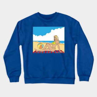 Beach Volleyball On The Beach Training Fan Crewneck Sweatshirt